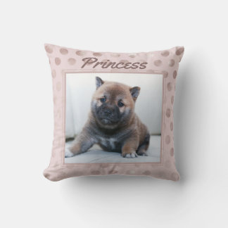 Chic Pink Pet Photo Christmas Holiday Cushion