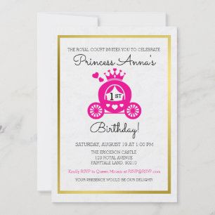 Chic Pink Princess First Birthday invitation