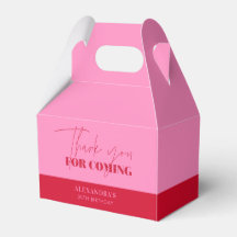 Chic Pink Red Birthday Thank you Favour Boxes