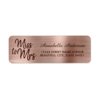 Chic Pink Rose Gold Metal Foil Sparkle Miss to Mrs