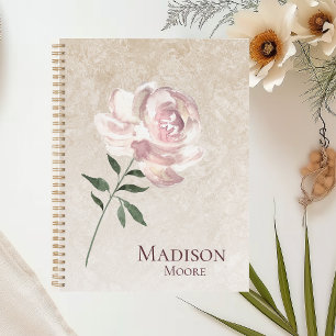 Chic Pink Rose Name Personalised Planner