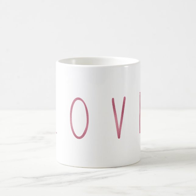 Chic Pink Sparkle Love Coffee Mug (Center)