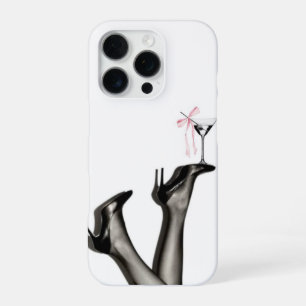 Chic Pink Stripe Cocktail iPhone 16 Pro Case