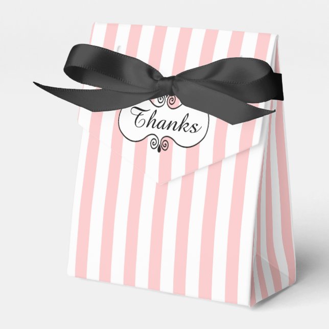 Chic Pink Stripes Occasion Favour Favour Box (Front Side)