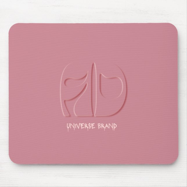 Chic Pink Universe Brand Desk Mat Mouse Mat (Front)