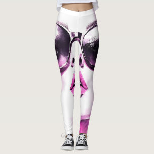 Chic Pink Watercolor Fashion Woman Sunglasses Leggings