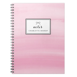 Chic Pink Watercolor Wash Modern Notebook