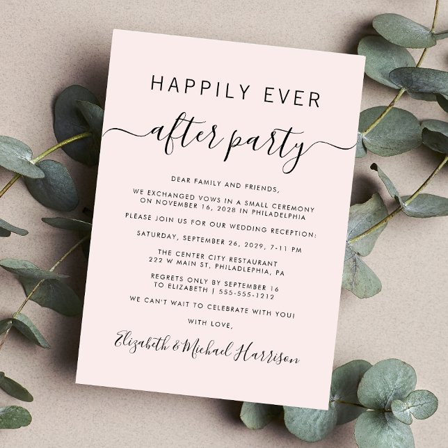 Chic Pink Wedding Reception Invitation (Creator Uploaded)