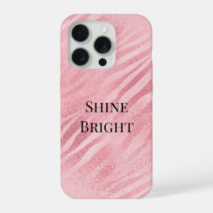 Chic Pink Zebra Animal Print iPhone 15 Pro Case