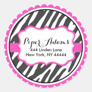 Chic Pink Zebra Print Address Labels