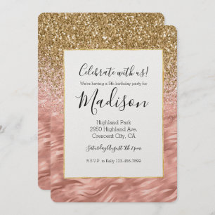 Chic Pink Zebra Print Glitz Invitation
