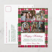 Chic Plaid Christmas Custom 4 Photo Collage