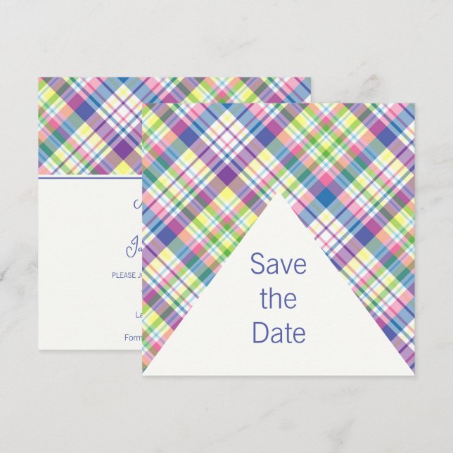 Chic Plaid Save The Date (Front/Back)