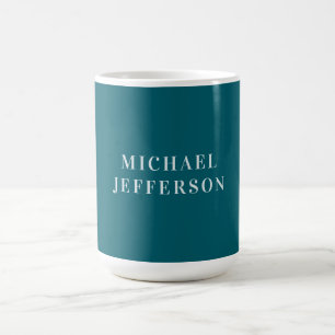 Chic Plain Dark Teal Colour Personalised Custom Coffee Mug