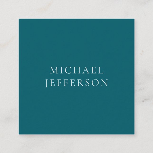 Chic Plain Dark Teal Colour Personalised Custom Enclosure Card (Front)