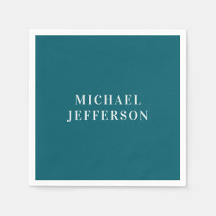 Chic Plain Dark Teal Colour Personalised Custom Napkin