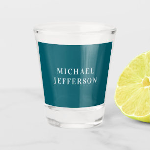 Chic Plain Dark Teal Colour Personalised Custom Shot Glass
