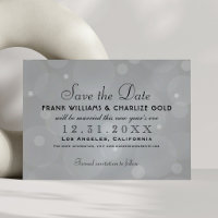 Chic Platinum Grey Bubble Stars Wedding