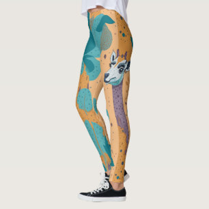 Chic Playful Colourful Giraffe Wild Savanna Safari Leggings