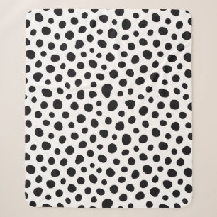 Chic Playful Energy Dalmatian Spot Pattern Sherpa Blanket