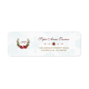 Chic Poinsettia Winter Wreath Snowflakes Wedding