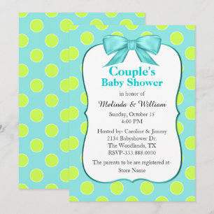Chic Polka Dot Couple's Baby Shower Invitation