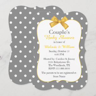Chic Polka Dot Couple's Baby Shower Invitation