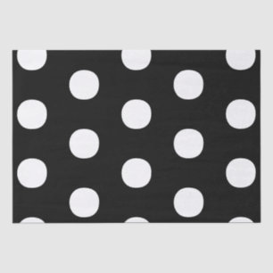 Chic polka dots black white big bold modern tissue paper