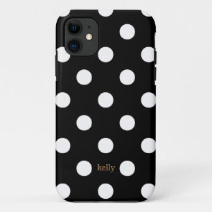Chic Polka Dots iPhone Cases (Black)