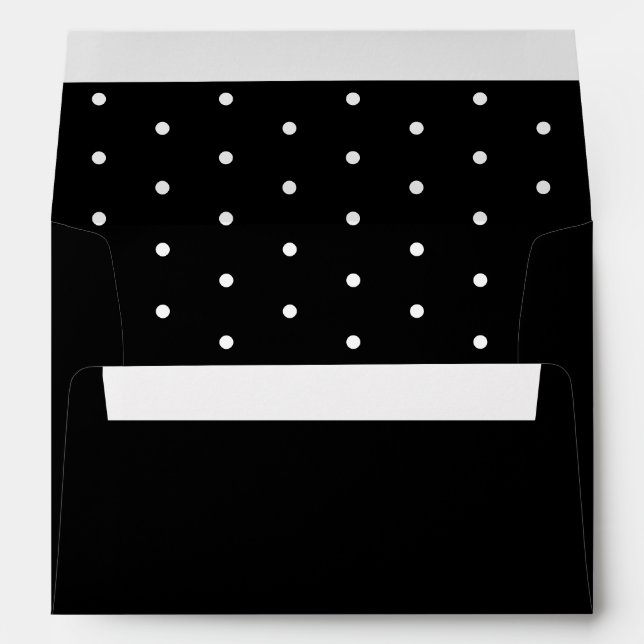 Chic Polka Dots Pattern Wedding Invitation Envelope (Back (Bottom))