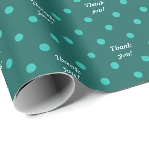 Chic Polka Dots, Polka Dot Pattern, Turquoise Teal Wrapping Paper