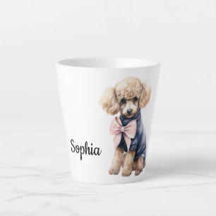 Chic Poodle in Pink & Blue Latte Mug