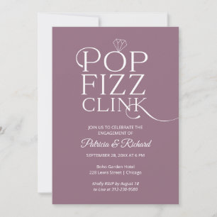 Chic Pop Fizz Clink Engagement Party Invitation