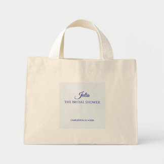 Chic Powder Blue Minimalist Script Future Mrs Mini Tote Bag