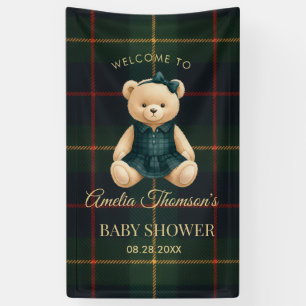 Chic Preppy Teddy Bear Baby Shower Banner