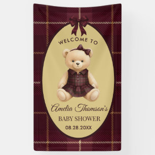 Chic Preppy Teddy Bear Baby Shower  Banner
