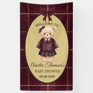 Chic Preppy Teddy Bear Baby Shower  Banner