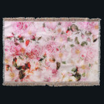 Chic Pretty Blush Pink Watercolor Roses Floral Throw Blanket<br><div class="desc">This elegant, modern, and pretty watercolor floral design is perfect for the trendy and stylish woman. It features a blush and bright pink rose overlaid collage with green leaves, giving an artsy, chic, and sophisticated vibe! ***DESIGN NOTE: For any requests concerning design modification please click on the "CONTACT" button or...</div>