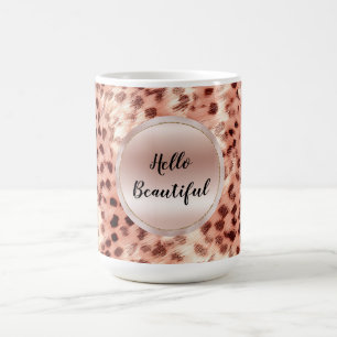 Chic Pretty Girly Rose Gold Leopard  Coffee Mug