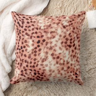 Chic Pretty Girly Rose Gold Leopard Cushion