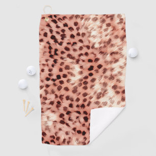 Chic Pretty Girly Rose Gold Leopard Golf Towel