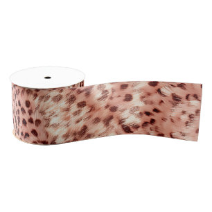 Chic Pretty Girly Rose Gold Leopard  Grosgrain Ribbon