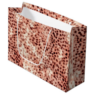 Chic Pretty Girly Rose Gold Leopard Large Gift Bag