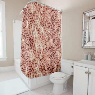 Chic Pretty Girly Rose Gold Leopard  Shower Curtain
