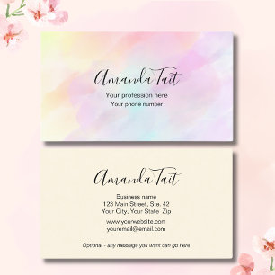 Chic Pretty Pastels Elegant Salon Business Card