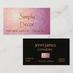 Chic Pretty Pink Orange> Home Decor Business Card