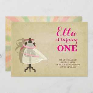 Chic Princess First Birthday Invitations