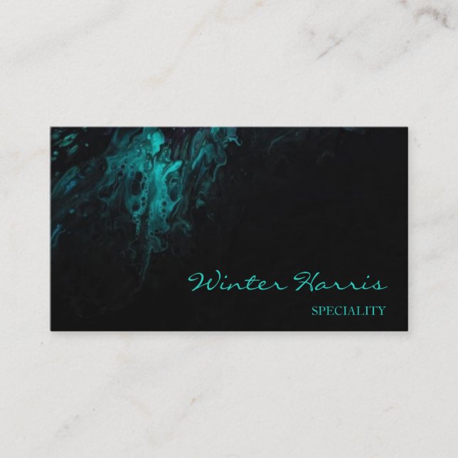 Chic professional artistic abstract  black business card (Front)