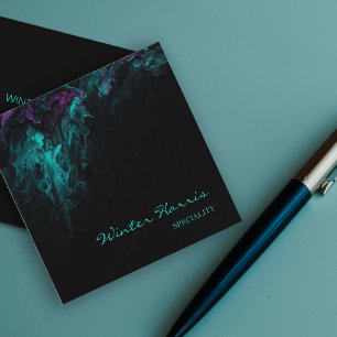 Chic professional black artistic square business card