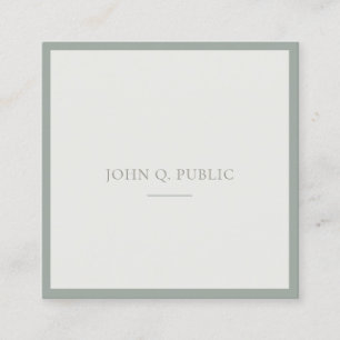 Chic Professional Clean Design Green Template Square Business Card